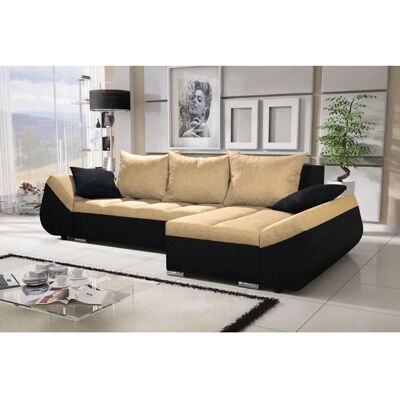 Fun Moebel - KLEO - Schwarz-Gelb - Ottomane Rechts - Sofa-Bett Fun Moebel - KLEO - Schwarz-Gelb - Ottomane Rechts - Sofa-Bett