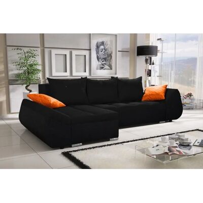 Fun Moebel - KLEO - Schwarz - Ottomane links - Schlafsofa Fun Moebel - KLEO - Schwarz - Ottomane links - Schlafsofa