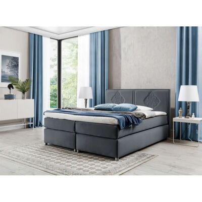Fun-Möbel - DAMIANO DELUX - Anthrazit - Boxspringbett Fun-Möbel - DAMIANO DELUX - Anthrazit - Boxspringbett