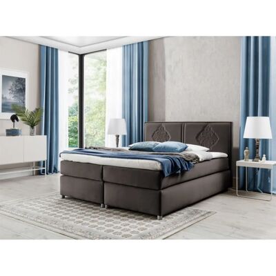 Fun-Möbel DAMIANO DELUX 140x200cm Braun Boxspringbett Fun-Möbel DAMIANO DELUX 140x200cm Braun Boxspringbett