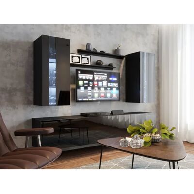 Fun Möbel - NEXI XL 26 - Schwarz Hochglanz - Mediawand Fun Möbel - NEXI XL 26 - Schwarz Hochglanz - Mediawand