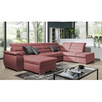 Fun Moebel - PASCARA U-Form - Altrosa - Linke Ottomane - Schlafsofa Fun Moebel - PASCARA U-Form - Altrosa - Linke Ottomane - Schlafsofa