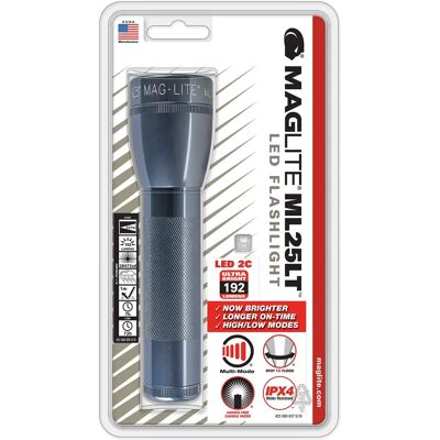 Maglite ML25LT Ficklampa - 2 C-batterier, 16,8cm, Grå Maglite ML25LT Ficklampa - 2 C-batterier, 16,8cm, Grå