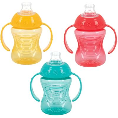 Nuby - 3 Pack Two Handle No Spill Toddler Sippy Cups Nuby - 3 Pack Two Handle No Spill Toddler Sippy Cups