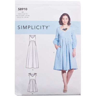 Simplicity Misses' Empire Dress Sewing Pattern - S8910 Simplicity Misses' Empire Dress Sewing Pattern - S8910