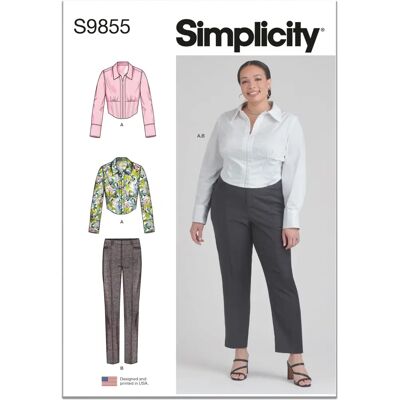 Simplicity S9855.W3 Chemise Classique et Pantalon Ajusté - Vêtements Simplicity S9855.W3 Chemise Classique et Pantalon Ajusté - Vêtements