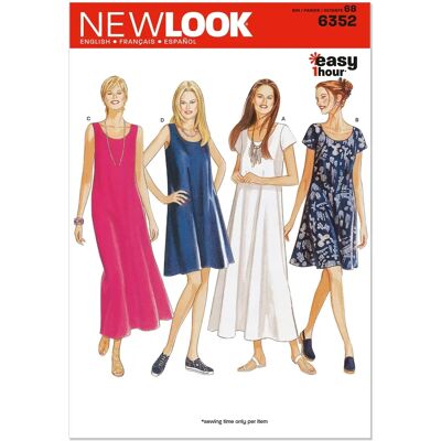 New Look 6352 Size A Misses' Dress Pattern - Dress Sewing Pattern New Look 6352 Size A Misses' Dress Pattern - Dress Sewing Pattern