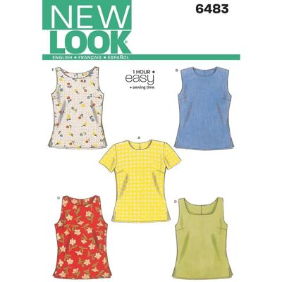 Modello di cucito New Look 6483 - Top per signore Modello di cucito New Look 6483 - Top per signore