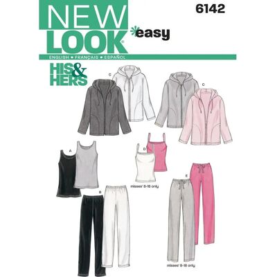 New Look Modèle 6142 - Patron de vêtements de sport unisexe - Toutes tailles - Publicité New Look Modèle 6142 - Patron de vêtements de sport unisexe - Toutes tailles - Publicité
