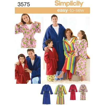 Simplicity 3575 Unisex morgonrockmönster - Enkel att sy Simplicity 3575 Unisex morgonrockmönster - Enkel att sy