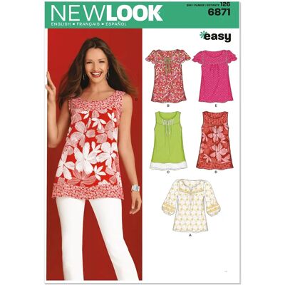 New Look 6871 T-shirt Tunique Femme - Patron de couture - Publicité New Look 6871 T-shirt Tunique Femme - Patron de couture - Publicité