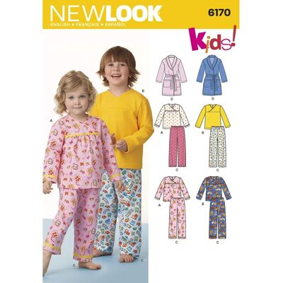 New Look 6170 - Modèle pour vêtements de nuit enfants - Publicité New Look 6170 - Modèle pour vêtements de nuit enfants - Publicité