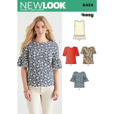 New Look 6434 Damtoppsmönster med Tygalternativ New Look 6434 Damtoppsmönster med Tygalternativ