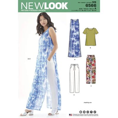 Patron de couture New Look 6566 - Robe, tunique & pantalon Patron de couture New Look 6566 - Robe, tunique & pantalon