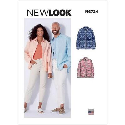 New Look 6724 - Schnittmuster für Unisex-Hemd & Kleid New Look 6724 - Schnittmuster für Unisex-Hemd & Kleid