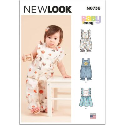 New Look 6738 Baby Dress & Jumpsuit Sewing Pattern - Dressmaking New Look 6738 Baby Dress & Jumpsuit Sewing Pattern - Dressmaking
