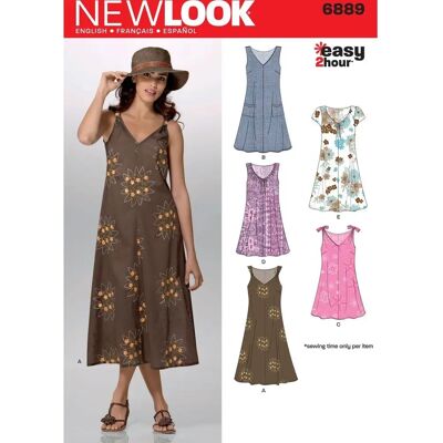 New Look Sewing Pattern 6889 - Dresses - Misses New Look Sewing Pattern 6889 - Dresses - Misses