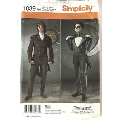 Patron de costume de cosplay pour hommes Simplicity - 1039 Patron de costume de cosplay pour hommes Simplicity - 1039