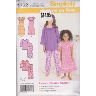 Simplicity - 1722 - Girls Loungewear - Sewing Pattern Simplicity - 1722 - Girls Loungewear - Sewing Pattern