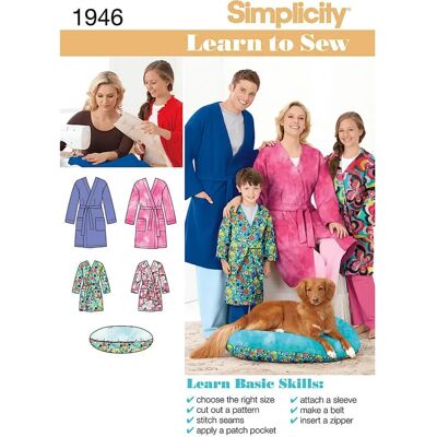 Patron de peignoir unisexe Simplicity S1946.A - Patron de couture - Publicité Patron de peignoir unisexe Simplicity S1946.A - Patron de couture - Publicité