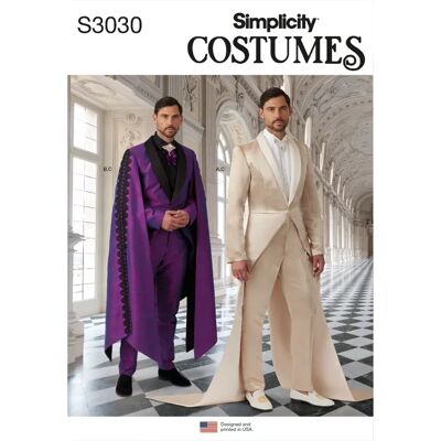 Simplicity - S3030 - Hommes - Costumes Dramatiques - Patron de couture - Publicité Simplicity - S3030 - Hommes - Costumes Dramatiques - Patron de couture - Publicité