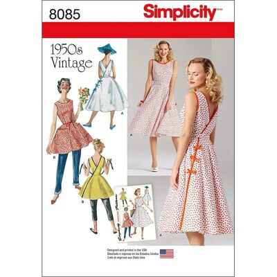 Patron de couture pour robes vintage femmes Simplicity 8085 - Publicité Patron de couture pour robes vintage femmes Simplicity 8085 - Publicité