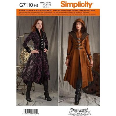 Patron Simplicity - Manteau Cosplay - Tailles 34-42 Patron Simplicity - Manteau Cosplay - Tailles 34-42