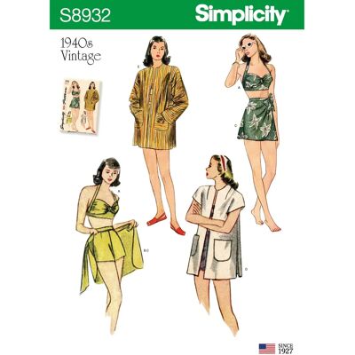 Simplicity Misses' 1940s Vintage Beachwear Sewing Pattern - Sewing Pattern Simplicity Misses' 1940s Vintage Beachwear Sewing Pattern - Sewing Pattern