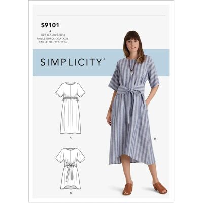Simplicity Patron de couture S9101A - Patron de robe Simplicity Patron de couture S9101A - Patron de robe
