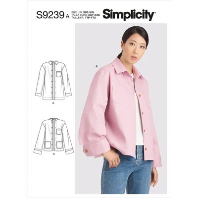 Patron de couture Simplicity S9239 - Variantes de veste - Publicité Patron de couture Simplicity S9239 - Variantes de veste - Publicité
