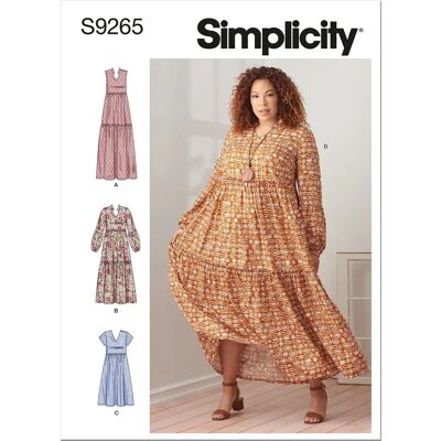 Patron de couture Simplicity S9265 Robe à plusieurs couches - Tailles XXS-XXL - Publicité Patron de couture Simplicity S9265 Robe à plusieurs couches - Tailles XXS-XXL - Publicité