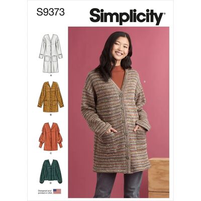 Simplicity S9373 Oversized Stickad Kofta Mönster - Mönster för sömnad Simplicity S9373 Oversized Stickad Kofta Mönster - Mönster för sömnad