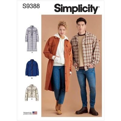 Simplicity unisex jackmönster - Storlekar 38-62 Simplicity unisex jackmönster - Storlekar 38-62
