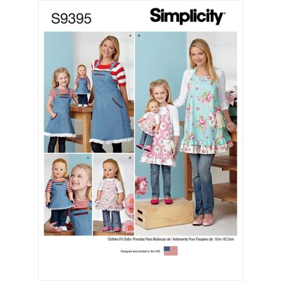 Simplicity S9395 Barn- och dockförkläde symönster - Mönster Simplicity S9395 Barn- och dockförkläde symönster - Mönster