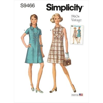 Modèle de robe vintage Simplicity S9466 - Step-in, Plusieurs options de manches - Publicité Modèle de robe vintage Simplicity S9466 - Step-in, Plusieurs options de manches - Publicité