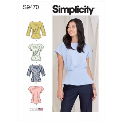 Modèle de haut peplum femme Simplicity 9470 - Patron de couture - Publicité Modèle de haut peplum femme Simplicity 9470 - Patron de couture - Publicité