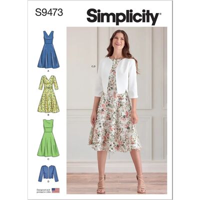 Patron de couture Simplicity S9473 Robe et Veste Femmes - Publicité Patron de couture Simplicity S9473 Robe et Veste Femmes - Publicité