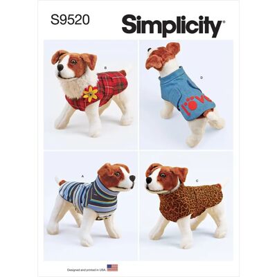Modèle de Couture pour Manteaux de Chien Simplicity - 9520 - Publicité Modèle de Couture pour Manteaux de Chien Simplicity - 9520 - Publicité