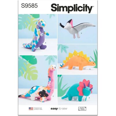 Simplicity S9585OS - Mönster för leksaksdinosaurier Simplicity S9585OS - Mönster för leksaksdinosaurier
