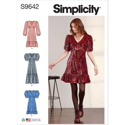 Patron de robe à encolure en V Simplicity S9642 D5 - Publicité Patron de robe à encolure en V Simplicity S9642 D5 - Publicité