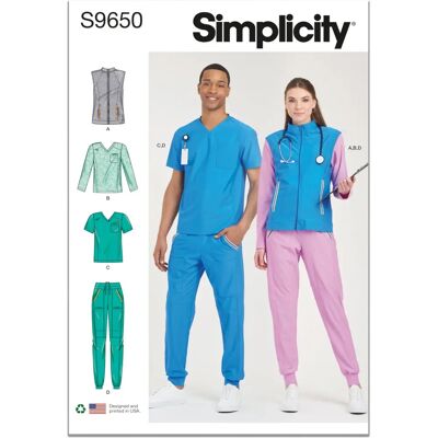 Simplicity S9650A Unisex Knit Sewing Pattern - Sewing Pattern Simplicity S9650A Unisex Knit Sewing Pattern - Sewing Pattern
