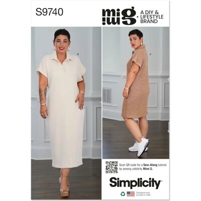 Patron Robe Simplicity 9740 - Deux longueurs pour femmes Patron Robe Simplicity 9740 - Deux longueurs pour femmes