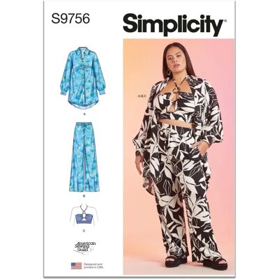 Patron de couture Simplicity 9756 - Hauts, Jupes, Pantalons pour Femmes - Publicité Patron de couture Simplicity 9756 - Hauts, Jupes, Pantalons pour Femmes - Publicité