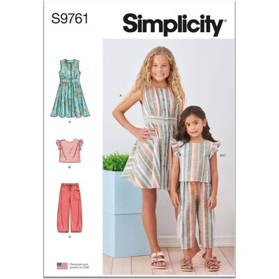 Patron de couture Simplicity 9761 Robes, Hauts, Pantalons Patron de couture Simplicity 9761 Robes, Hauts, Pantalons