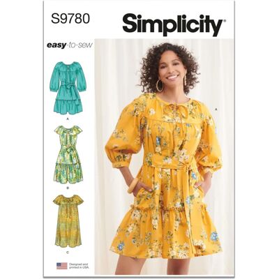 Simplicity S9780 - Patron de couture robe pour femmes - Publicité Simplicity S9780 - Patron de couture robe pour femmes - Publicité
