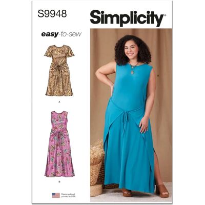 Simplicity S9948 Wrap-klänning Mönster - Klänning Simplicity S9948 Wrap-klänning Mönster - Klänning