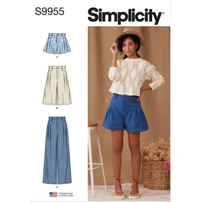 Simplicity - S9955 - Shorts et pantalon pour dames - Patron de couture - Publicité Simplicity - S9955 - Shorts et pantalon pour dames - Patron de couture - Publicité