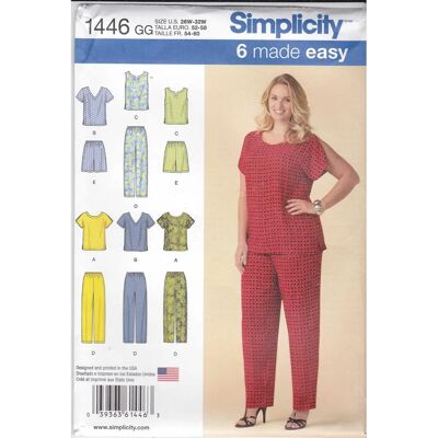 Simplicity Damers Plusstorleksbyxset Mönster - 1446 Simplicity Damers Plusstorleksbyxset Mönster - 1446