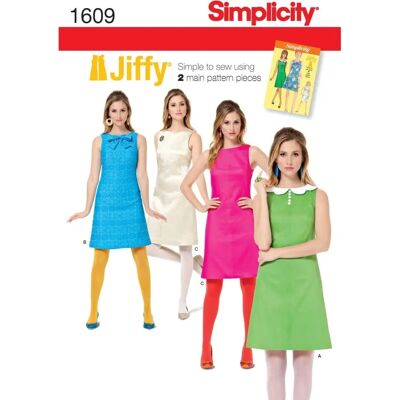 Patron de robe S1609 de Simplicity - Style années 60 - Publicité Patron de robe S1609 de Simplicity - Style années 60 - Publicité