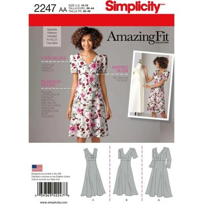 Modèle de robe femme Simplicity - Tailles 20W-28W Modèle de robe femme Simplicity - Tailles 20W-28W